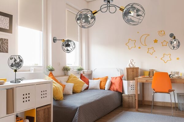 Lampa wisząca sufitowa plafon żyrandol Globus Młodzieżowa kolorowa Led loft - obrazek 4