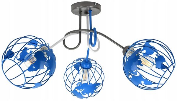 Lampa sufitowa plafon żyrandol Kula ziemska Globus nowoczesna Loft dzieci - obrazek 3