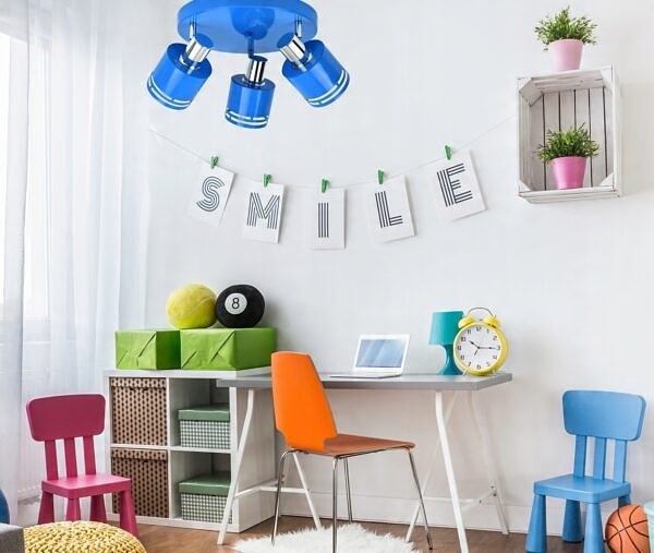 Lampa Sufitowa Żyrandol Plafon Reflektor E27 ruchomy dla dzieci młodzieży - obrazek 11
