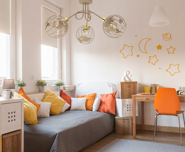 Lampa żyrandol dla dzieci Globus kula ziemska Loft Beżowa ECRU kremowa - obrazek 5