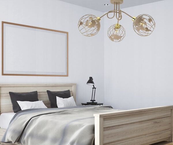 Lampa żyrandol dla dzieci Globus kula ziemska Loft Beżowa ECRU kremowa - obrazek 6