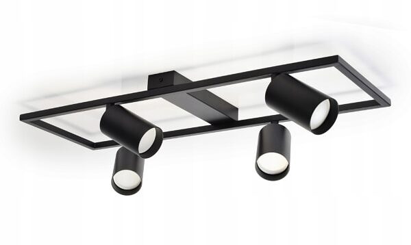 Lampa Sufitowa Natynkowa 4xGU10 LED Spot Czarna Ruchoma Reflektor Ramka - obrazek 8