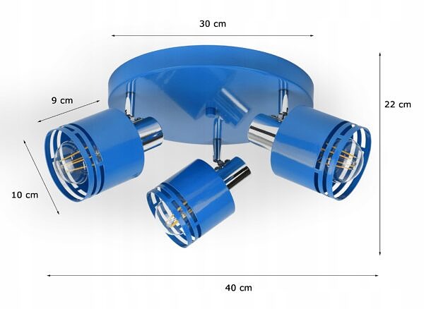Lampa Sufitowa Żyrandol Plafon Reflektor E27 ruchomy dla dzieci młodzieży - obrazek 6