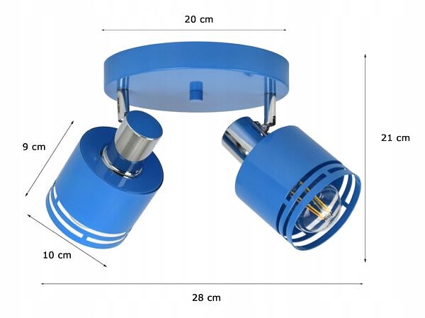 Lampa Sufitowa Żyrandol Plafon Ruchome Klosze dla dzieci młodzieży LED - obrazek 4