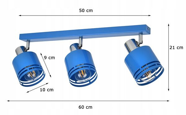 Lampa Sufitowa Żyrandol Plafon E27 Ruchome Klosze dla dzieci młodzieży - obrazek 3