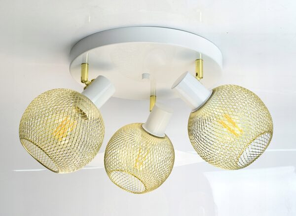 Lampa Sufitowa Żyrandol Plafon Gold Globe 488-EG3 LED 3xE27 LED Ruchome - obrazek 5