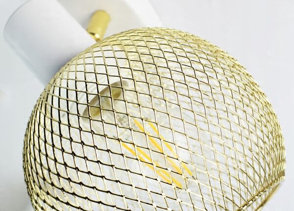 Lampa Ścienna Kinkiet Gold Globe Biała 488-KWP E27 z włącznikiem i wtyczką - obrazek 2