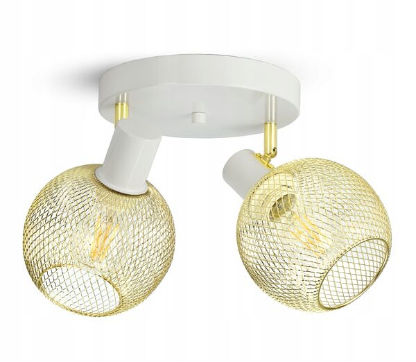 Lampa Sufitowa Żyrandol Plafon Gold Globe 488-EG2 LED 2xE27 LED Ruchome - obrazek 8