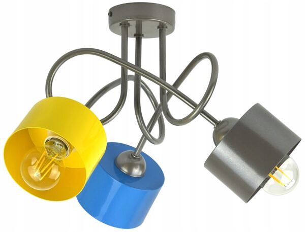 Lampa żyrandol sufitowa do pokoju dla dzieci młodzieży loft kolorowa E27 - obrazek 10
