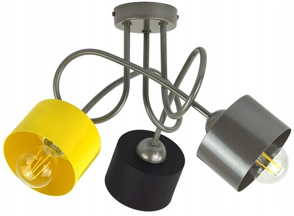 Lampa żyrandol sufitowa do pokoju dla dzieci młodzieży loft kolorowa E27 - obrazek 2