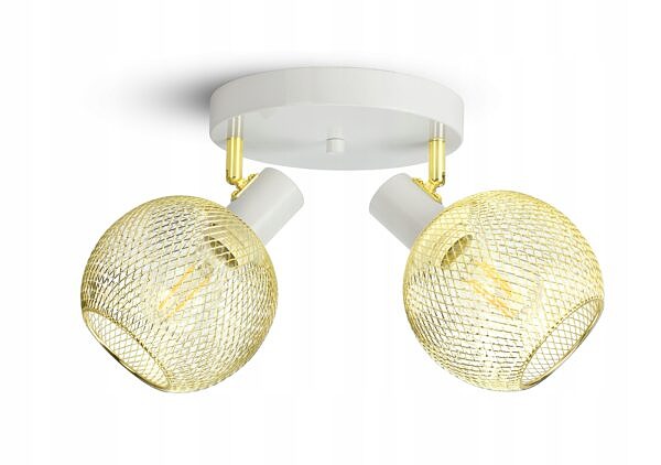 Lampa Sufitowa Żyrandol Plafon Gold Globe 488-EG2 LED 2xE27 LED Ruchome - obrazek 7