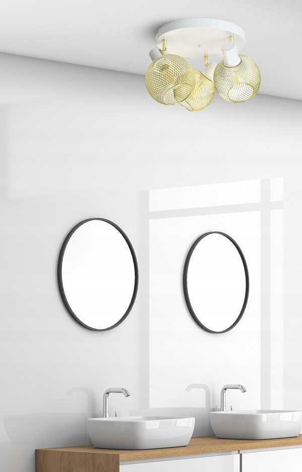 Lampa Sufitowa Żyrandol Plafon Gold Globe 488-EG3 LED 3xE27 LED Ruchome - obrazek 7