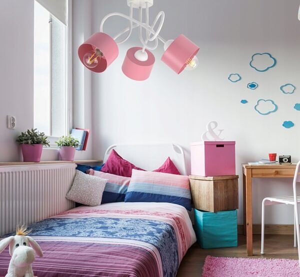 ŻYRANDOL LAMPA WISZĄCA SUFITOWA DO POKOJU DZIEWCZYNKI DZIECKA BIAŁA RÓŻOWA - obrazek 5