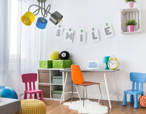 Lampa żyrandol sufitowa do pokoju dla dzieci młodzieży loft kolorowa E27 - obrazek 5