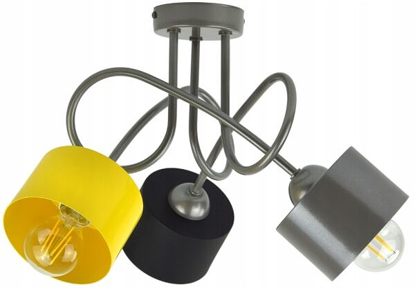 Lampa żyrandol sufitowa do pokoju dla dzieci młodzieży loft kolorowa E27 - obrazek 9