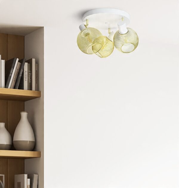 Lampa Sufitowa Żyrandol Plafon Gold Globe 488-EG3 LED 3xE27 LED Ruchome - obrazek 8