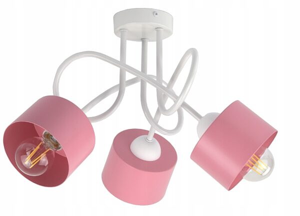 ŻYRANDOL LAMPA WISZĄCA SUFITOWA DO POKOJU DZIEWCZYNKI DZIECKA BIAŁA RÓŻOWA - obrazek 3