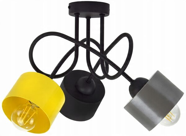 Lampa żyrandol sufitowa do pokoju dla dzieci młodzieży loft kolorowa E27 - obrazek 10