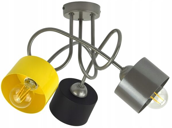 Lampa żyrandol sufitowa do pokoju dla dzieci młodzieży loft kolorowa E27 - obrazek 15
