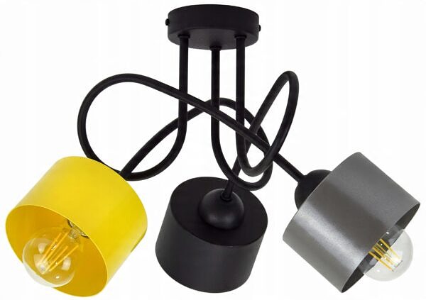 Lampa żyrandol sufitowa do pokoju dla dzieci młodzieży loft kolorowa E27 - obrazek 12