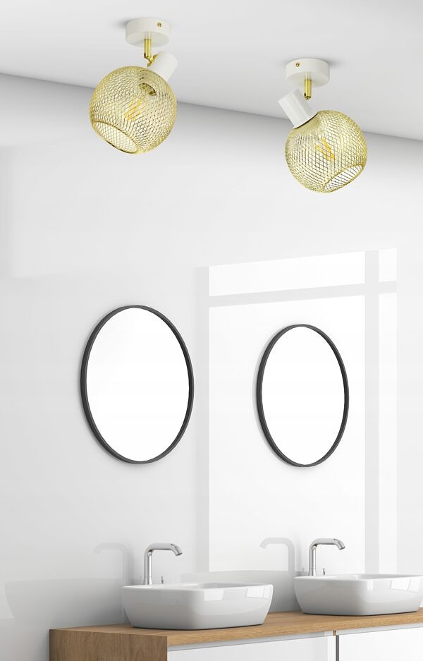 Lampa Sufitowa Żyrandol Plafon Gold Globe 488-EG1 LED E27 LED Ruchomy Klosz - obrazek 7