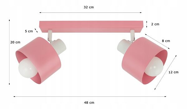 Nowoczesna lampa do pokoju dziecięcego młodzieżowego sypialni różowa LOFT - obrazek 4