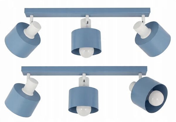 Regulowana lampa sufitowa loft NIEBIESKA E27 dla chłopca dziewczynki blue - obrazek 4