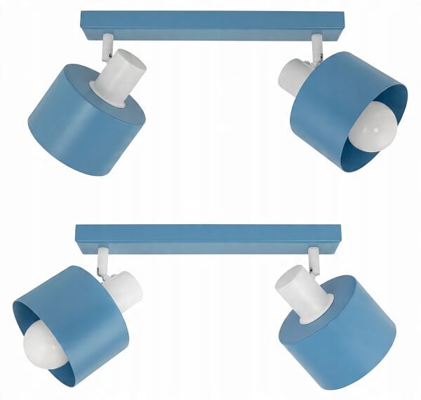 Lampa sufitowa plafon żyrandol ruchoma Niebieska dla dzieci młodzieży Loft - obrazek 2
