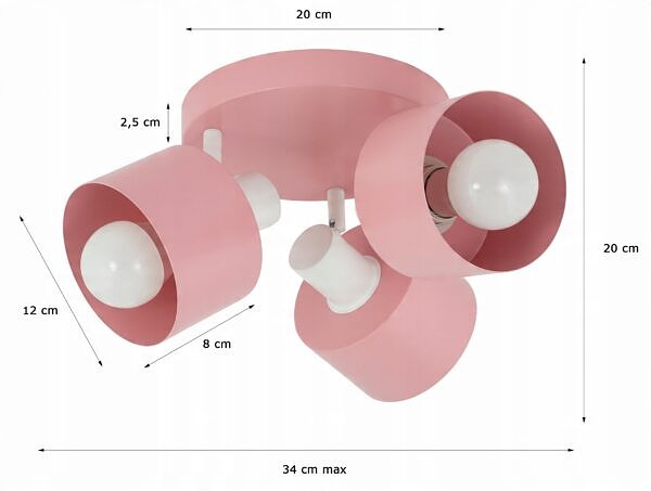 Lampa Sufitowa Żyrandol Plafon Spot LED E27 Dla Dziewczynki sypialnia LOFT - obrazek 3