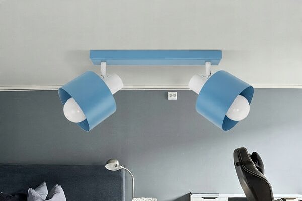 Lampa sufitowa plafon żyrandol ruchoma Niebieska dla dzieci młodzieży Loft - obrazek 5