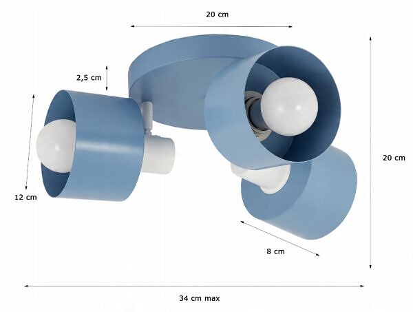 Lampa oświetlenie sufitowa dla chłopca dziewczynki do sypialni ruchoma spot - obrazek 4
