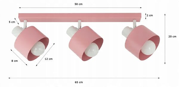 Lampa sufitowa różowa oświetlenie żyrandol dla dziewczynki ruchoma E27 - obrazek 7